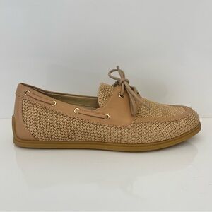 Dolce Vita Lakin Perforated Nubuck Loafers Bamboo Tan Boat Shoe EU39 US9